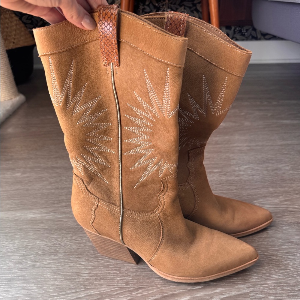 Tan Western Cowboy Boots - Dolce Vita